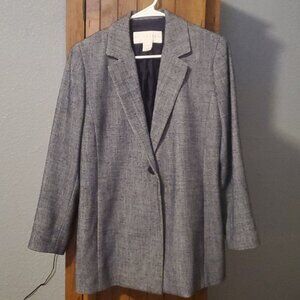 Doncaster 80s navy tweed longline blazer size 8